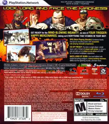 Borderlands (USA) (v1.06) (Update) box cover back